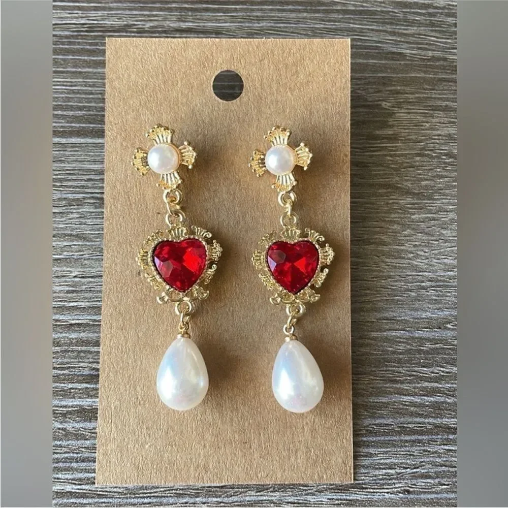 Vintage style heart drop N408